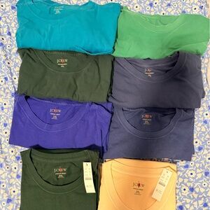 Set of 8 J Crew Vintage Wash Front Pocket Crewnecks